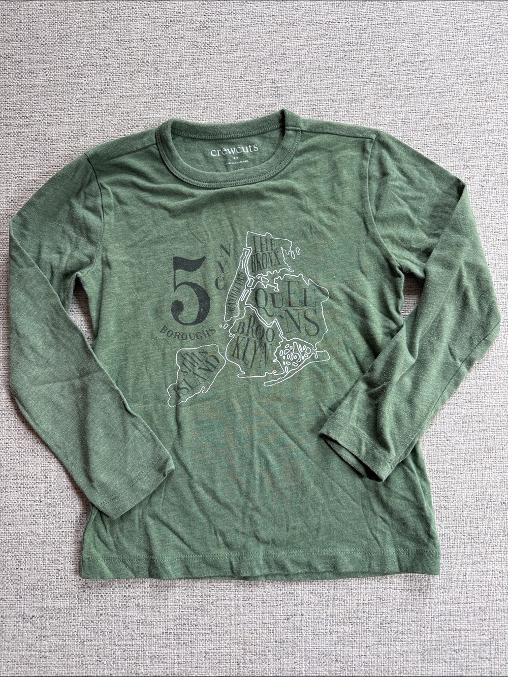 Crewcuts Olive Green Long-Sleeve Graphic Tee